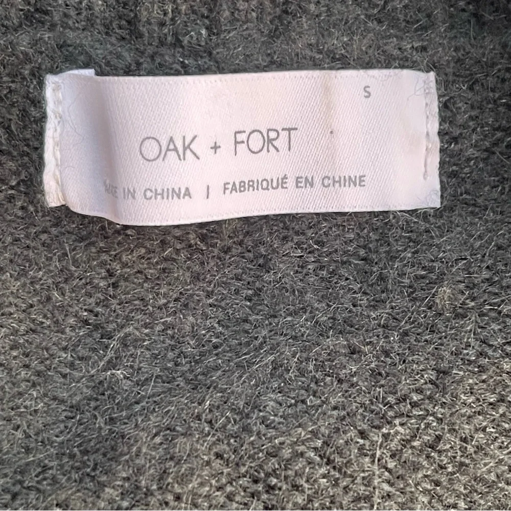 Oak + Fort Forest Green Mid-Length Button Up Cardigan Sweater (S) - Picture 12 of 14